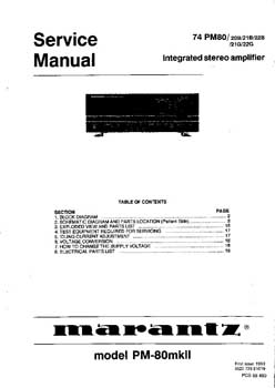Marantz PM-80 mkII service manual PDF